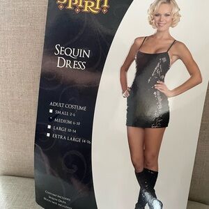 Spirit Black Sequin Dress, Size M